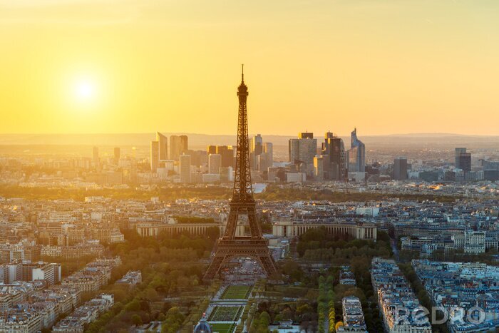 Fototapete Paris und Sonnenuntergang