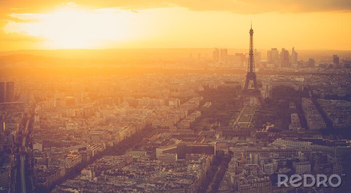 Fototapete Paris und sonniger Himmel