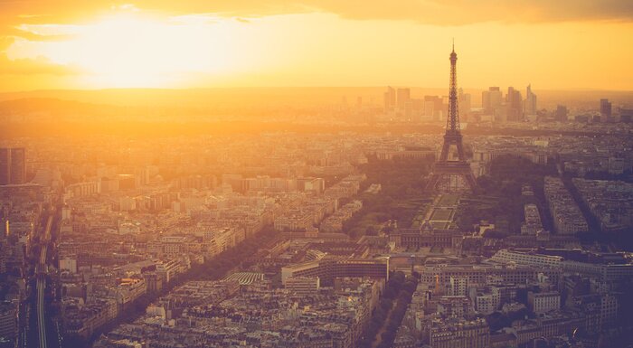 Fototapete Paris und sonniger Himmel