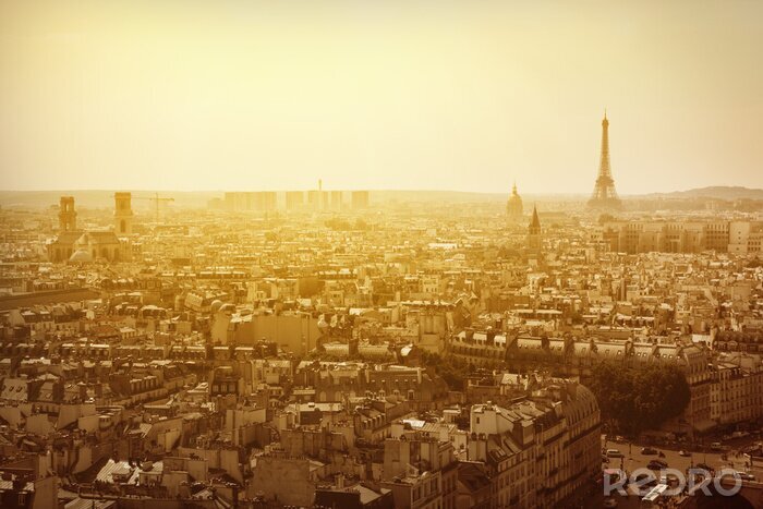 Fototapete Pariser Panorama in Sepia