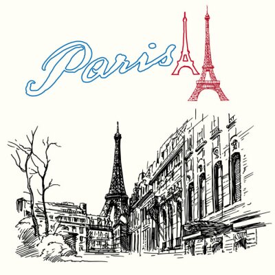 Pariser Straßen Skizze