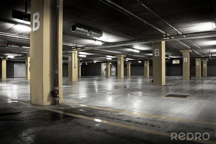 Fototapete Parkplatz räumliche Ansicht