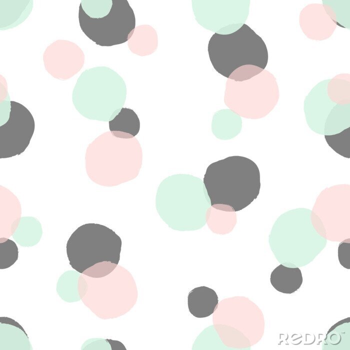 Fototapete Pastell-Muster mit Punkten in drei Farben