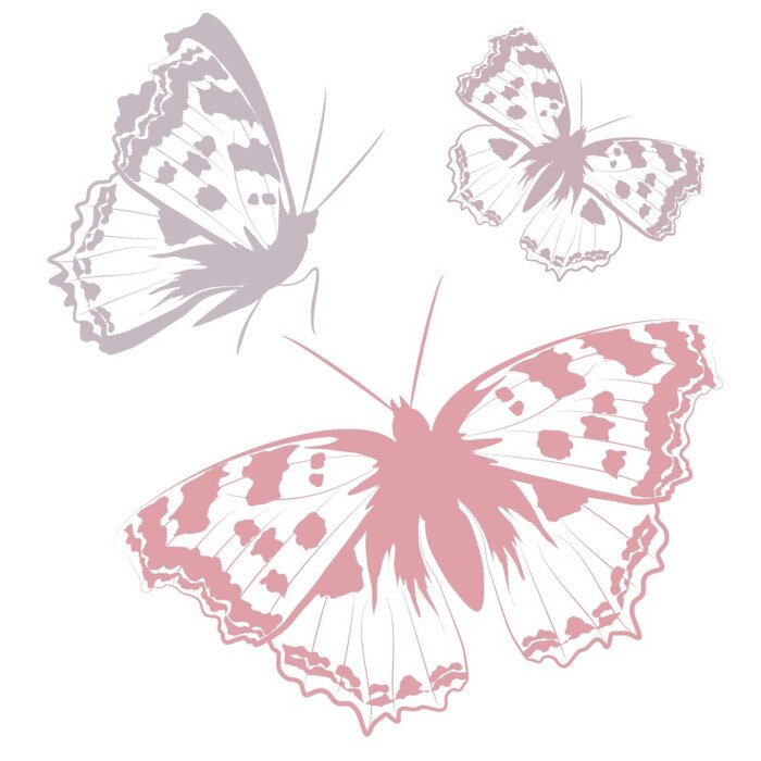 Fototapete Pastell-Schmetterlinge