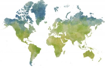 Pastellfarbene grüne Weltkarte