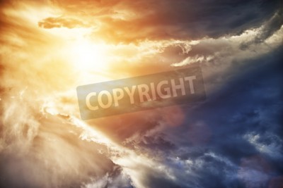 Fototapete Pastellfarbene Haufenwolken