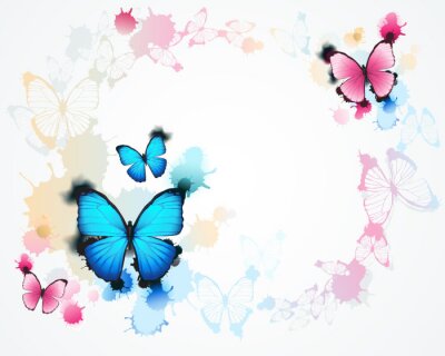 Pastellfarbene Schmetterlinge im Kreis