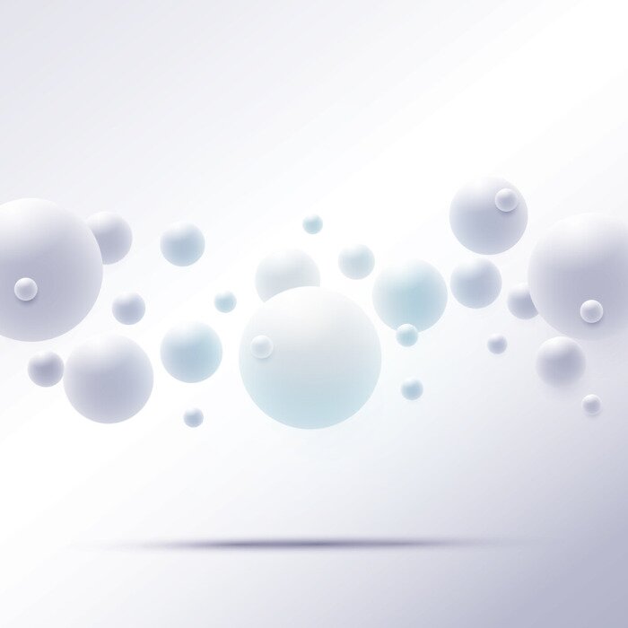 Fototapete Pastellkugeln im weißen Raum