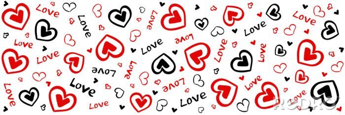 Fototapete pattern love and heart, backgrounds love, wallpaper font and heart