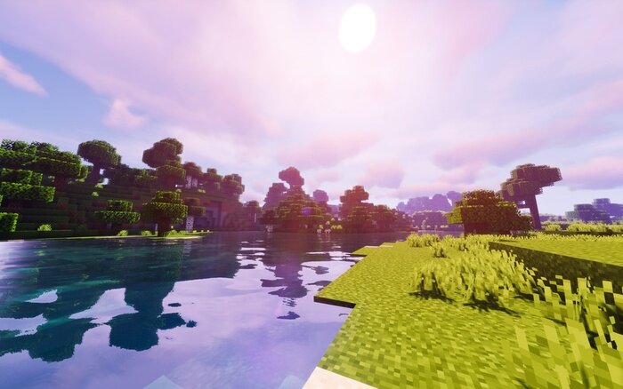 Fototapete Paysage et rivière sur Minecraft