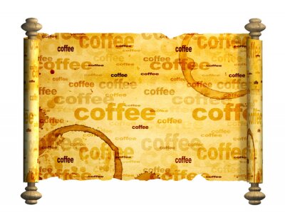 Fototapete Pergament mit Kaffeespuren