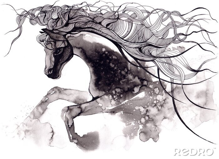 Fototapete Pferdemuster in aquarell