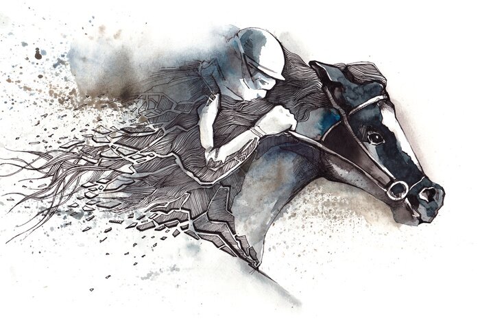 Fototapete Pferderennen