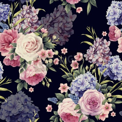 Fototapete Pfingstrosen auf dunklem Hintergrund