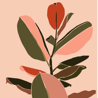 Pflanze minimalistische exotische Grafik