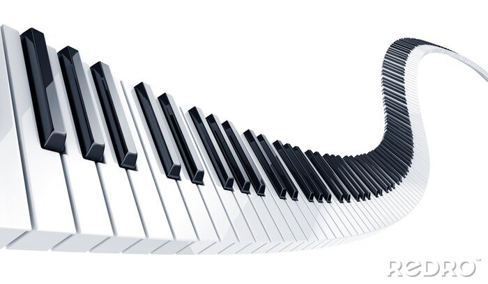 Fototapete Piano Tastatur 3D
