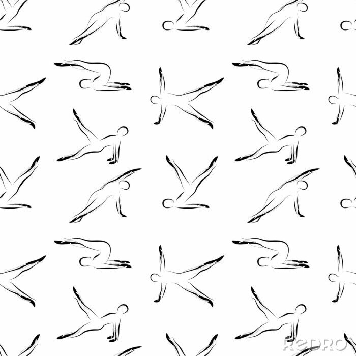 Fototapete Pilates stellt nahtloses Vektormuster auf