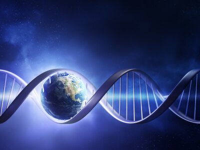 Fototapete Planet Erde auf DNA