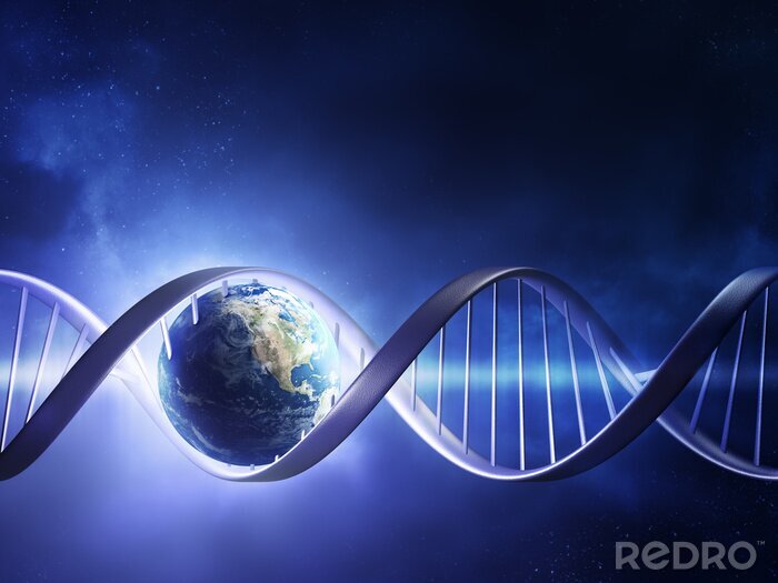 Fototapete Planet Erde auf DNA