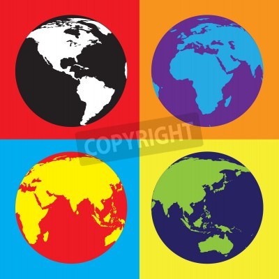 Fototapete Planet Erde im Pop-Art-Stil