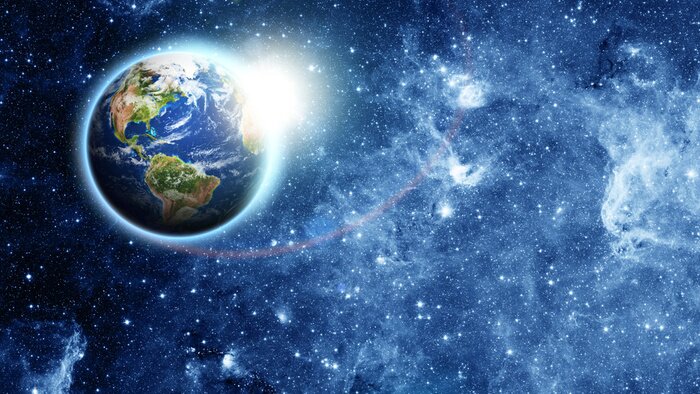 Fototapete Planet Erde mit Licht