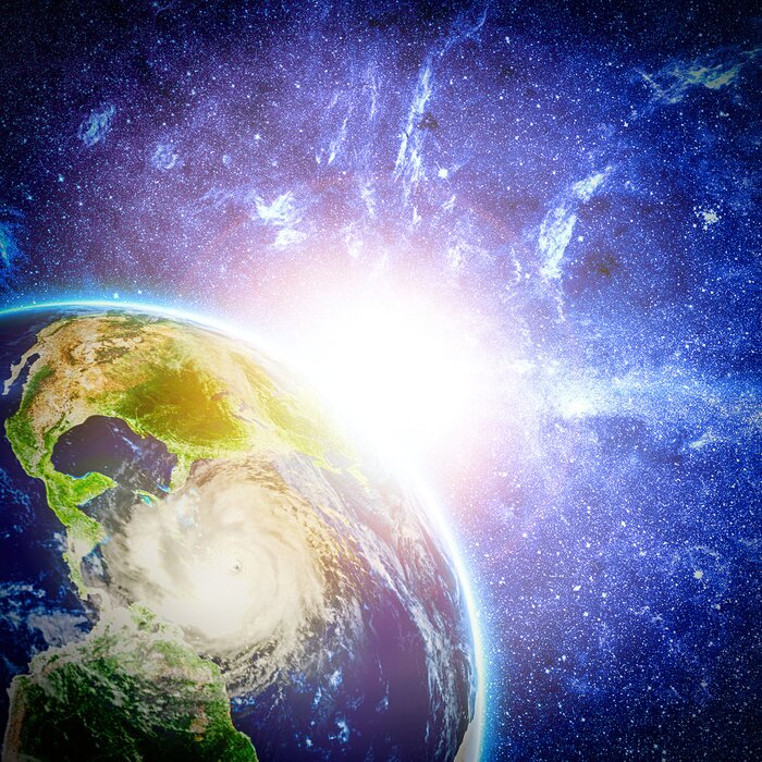 Fototapete Planet Erde und heller Stern