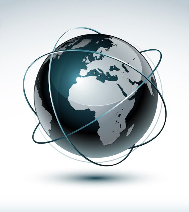 Fototapete Planète terre communication - orientation europe -