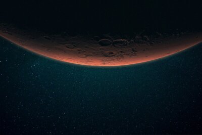 Planeten des Sonnensystems Mars und seine roten Krater