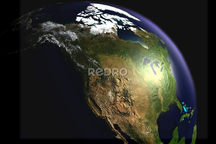 Fototapete Planeten Erde aus dem Weltraum (close-up)