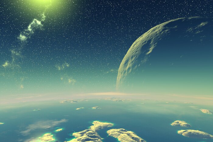 Fototapete Planeten und Sonne