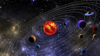 Fototapete Planetenbahnen