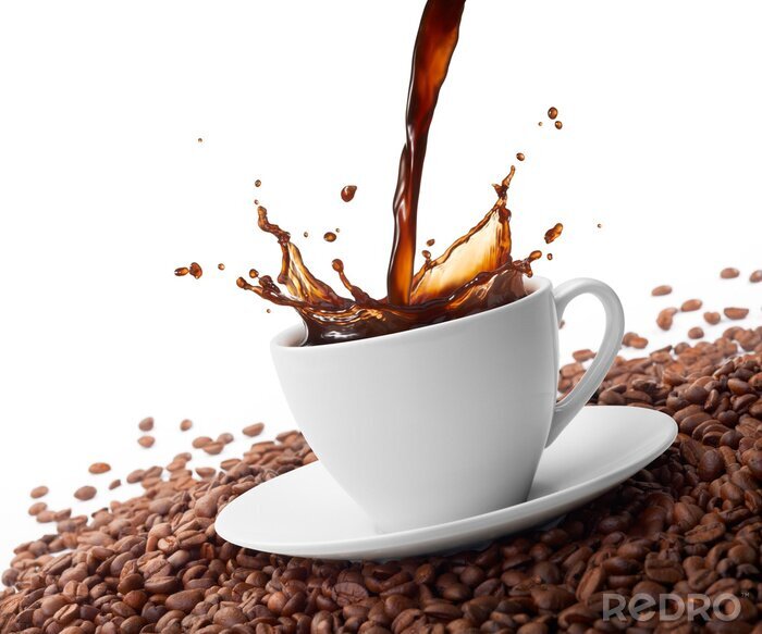 Fototapete Platschen des gegossenen Kaffees