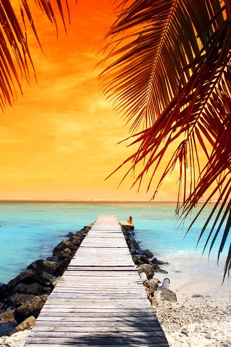 Fototapete Plattform über dem Wasser