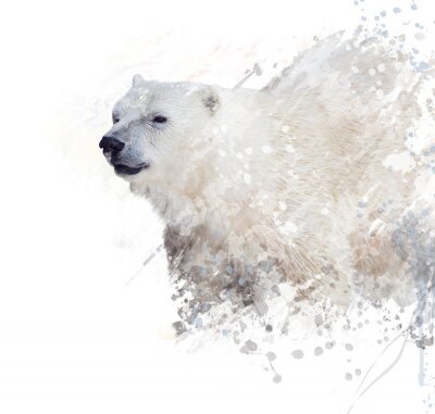 Polartier auf hellem Hintergrund