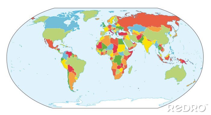 Fototapete Politische Weltkarte