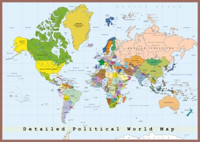 Politische Weltkarte mit Details