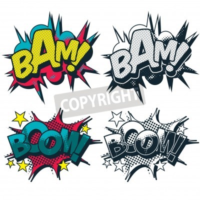 Fototapete Pop-Art-Comic Sprechblasen