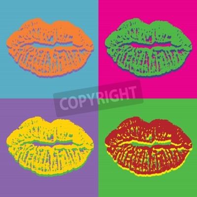 Fototapete Pop-Art-Lippen in Collage
