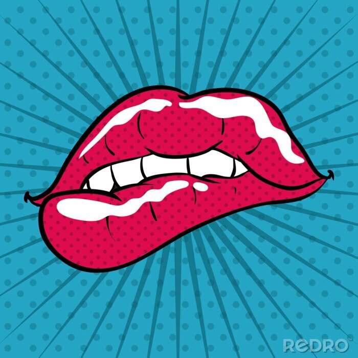 Fototapete Pop-Art-Lippen rosa