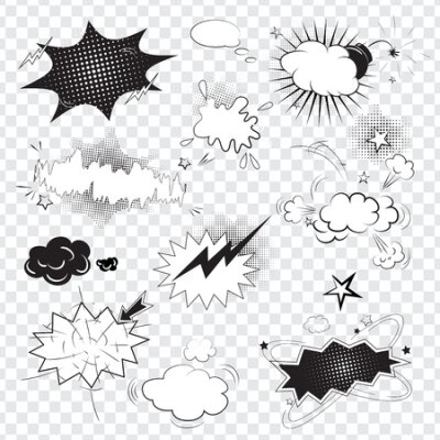 Fototapete Pop-Art-Sprechblasen