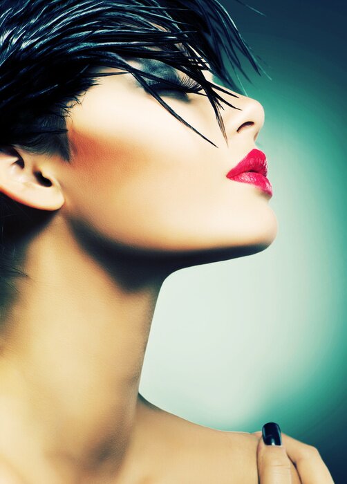 Fototapete Porträt einer Frau mit einem interessanten Make-up