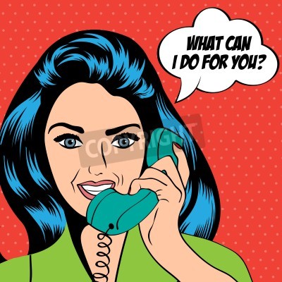 Fototapete Porträt einer Frau mit einem Telefon