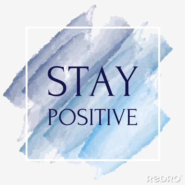 Fototapete Positiver Text auf blauem Hintergrund