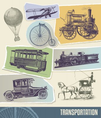 Fototapete Poster Motorisierung mit Zügen