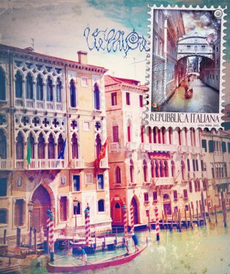 Fototapete Postkarte aus venedig
