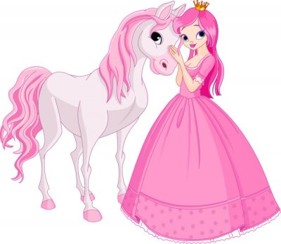 Fototapete Prinzessin mit Pferd