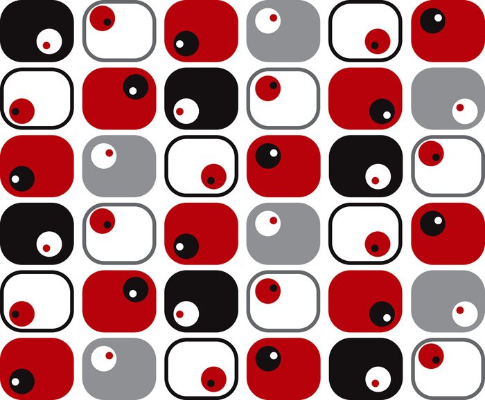 Fototapete Punkte und Quadrate in rot