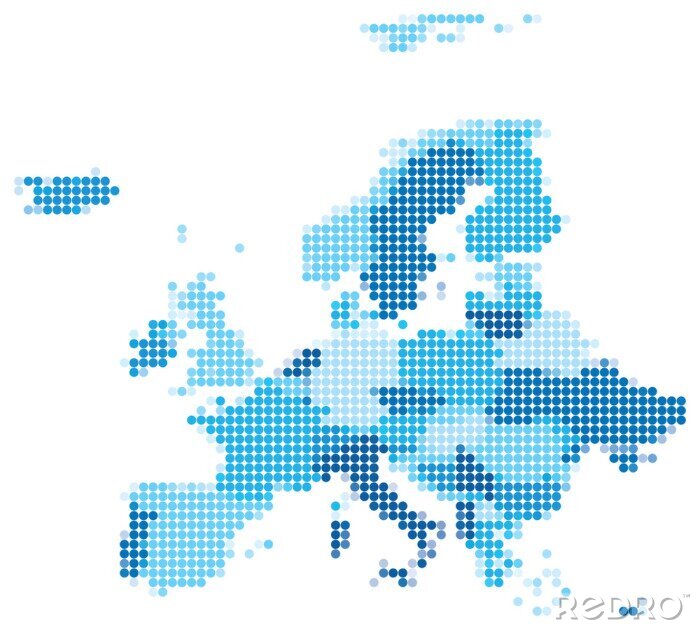 Fototapete Punktkarte mit Europa