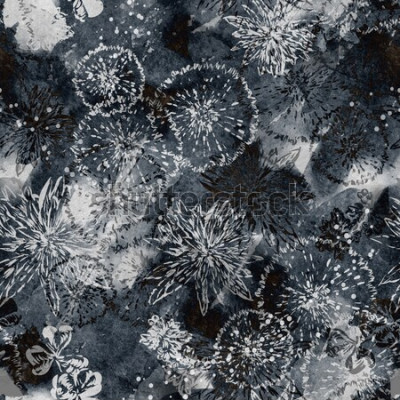 Fototapete Pusteblumen und Aquarellpflanzen