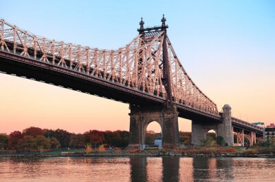 Fototapete Queensboro-Brücke bei Sonnenuntergang
